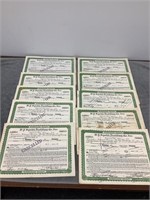 10 - 1946 Squibb Distilling Warehouse Receipts