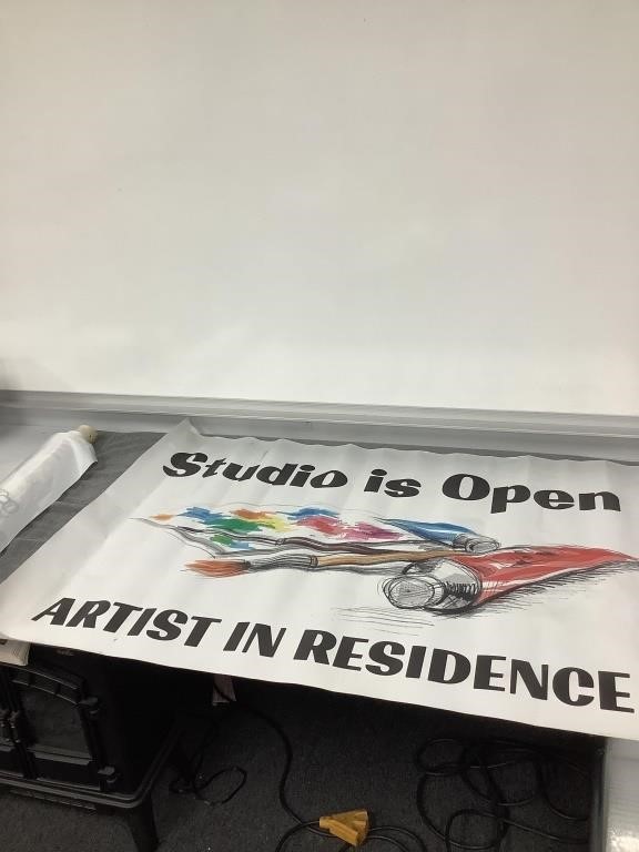 30" x 45" Canvas "Studio is Open - Artist in