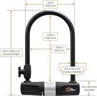 Via Velo Heavy Duty Bicycle U-Lock