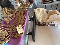 VINTAGE GOLD BUTTERFLY WALL DECOR, DOILIES & MORE