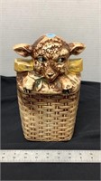 Lamb in a basket cookie jar