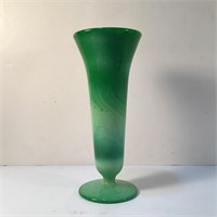 GREEN AGATE GLASS VASE