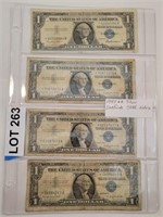 (4) 1957 A Silver Certificate Star Notes **