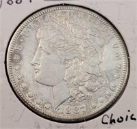 1887-S Morgan Silver Dollar, Higher Grade