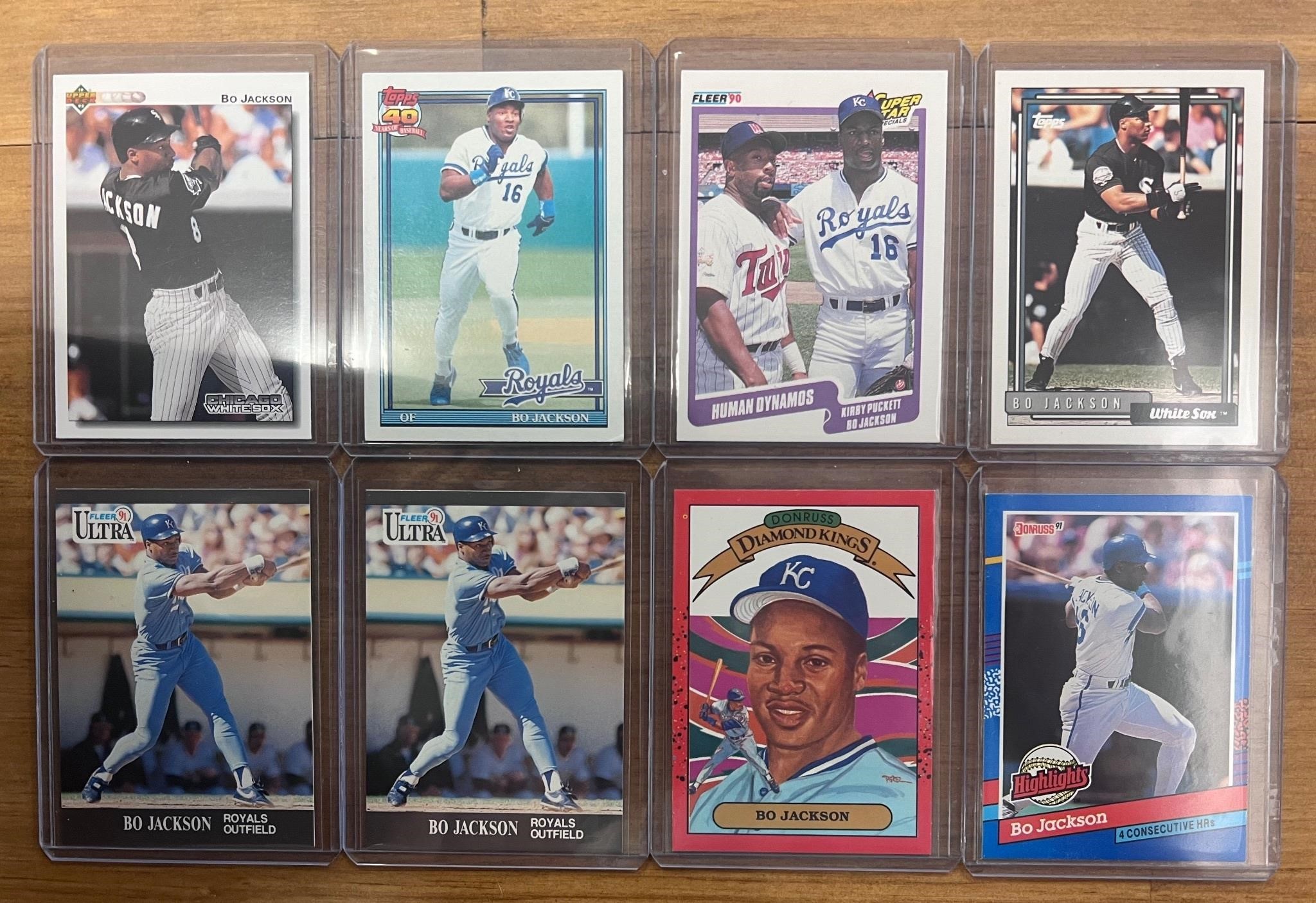 Lot of 8 1989-1991 Bo Jackson MLB cards
