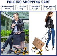 LUCKUP Folding Shopping Cart, Stair Climbing Cart