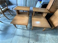 matching 2 teir end side tables MCM vintage