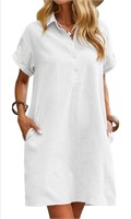 New (Size XXL)  Womens Cotton Shirt Dress Summer
