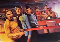 Rare Star Trek 1991 illustration of Crew by Drew S