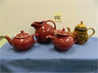 (2) Hall Tea Pots, Round Pitcher & England Tea Pot