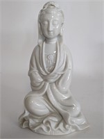 Antique Chinese Blanc de Chine Guanyin 11"H