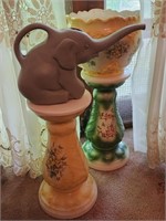 Ceramic Flower Pot and Stands + Elephant Water Can
