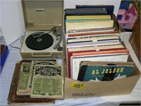 OLD GE RECORD PLAYER, ANTIQUE MUSIC BOOKS, 2
