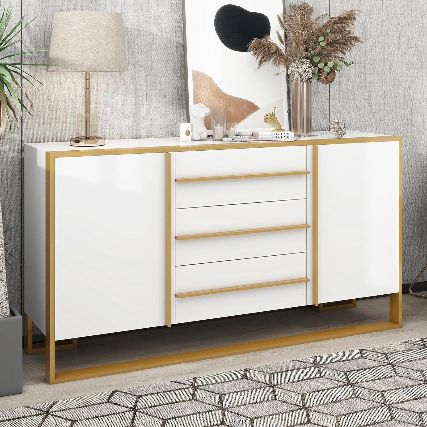 $339 - 59" L Sideboard Buffet Cabinet with 3 Drawe