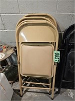 6 Tan  metal folding chairs