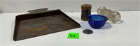 Vtg Glass Ribbed Insulator&Misc items