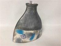 Glazed Pottery Vase, Signed - 8" Tall