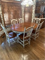 Wooden Kitchen Table & 6-Chairs (Good Condition)