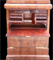 19th CENTURY BIEDERMEIER MAHOGANY DROP FRONT SECRE