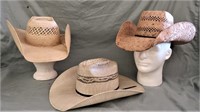 3 COWBOY HATS TWISTER*AMERICAN*RODEO KING 6-7/8