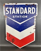"Standard Station" Embossed Metal Sign NEW