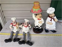 4 bakery guy figures, bring boxes and packing