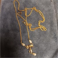 Gold Toned Necklace w/ Angel Pendant