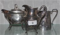 Three antique silver plated cream jugs