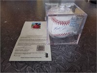 Autographed baseball-kaleb Cowert