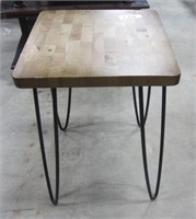 Wire Leg Wood Top End Table (Beyond) 20 x 14x14