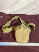 Military belt, and canteen