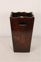 STAINED WOODEN UMBRELLA STAND