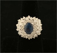 Oval Sapphire & Diamond Ring Set