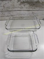 Anchor Oven Ware 8 X 8 & 10.5 X 14.75 Dishes
