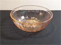 Peach Rose Glass Bowl Hazel Atlas Depression Era