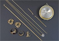 (10) PIECE GOLD JEWELRY & OBJECT GROUP, SOME SCRAP
