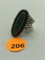 STERLING SILVER SOUTHWEST STYLE RING WITH TURQUOIS