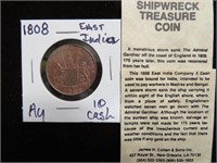 1808 EAST INDIA 10 CASH SHIPWRECK COIN