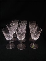 (11) Waterford Lismore Claret Wine Glasses