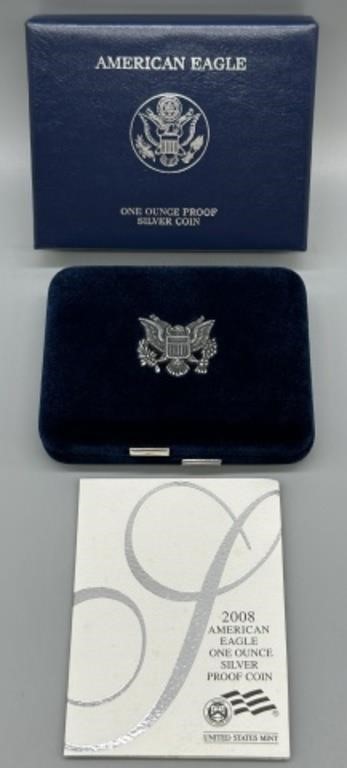 2008 W American Eagle Silver Proof Coin w/COA
