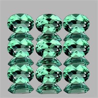 Natural Paraiba Green Apatite 9 Pcs (Flawless-VVS)