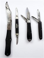 (4) BLACK HANDLE VTG KNIFE LOT