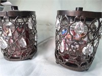2 Quality Candle Holders w/ Crystals