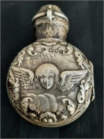 Antique Sterling Silver Perfume Bottle Case & BTL