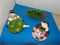 Christmas Candy Dishes  & wall Plaque