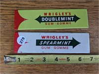 2 - Metal Wrigley's Gum Emblems