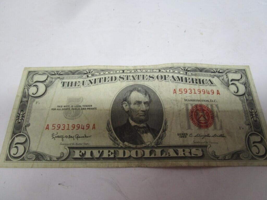 1963 $5 RED SEAL NOTE