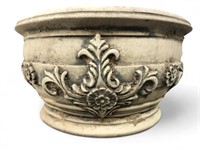 8" Ornate Plaster Plant Garden Pot