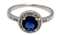 Beautiful Round Sapphire Solitaire Ring