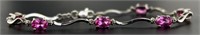 10kt Gold Pink Sapphire & Diamond Bracelet